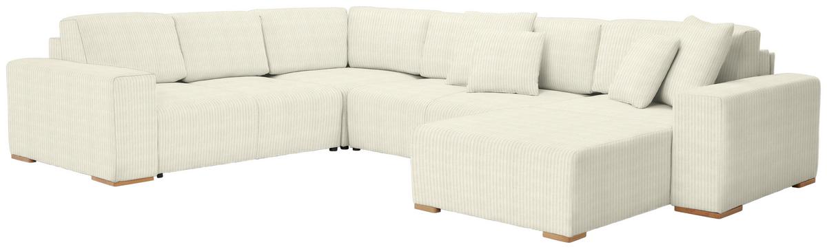 Wohnlandschaft Vouge Creme U: 283x371x208 Cm - Buchefarben/Creme, KONVENTIONELL, Textil (283/371/208cm) - Livetastic