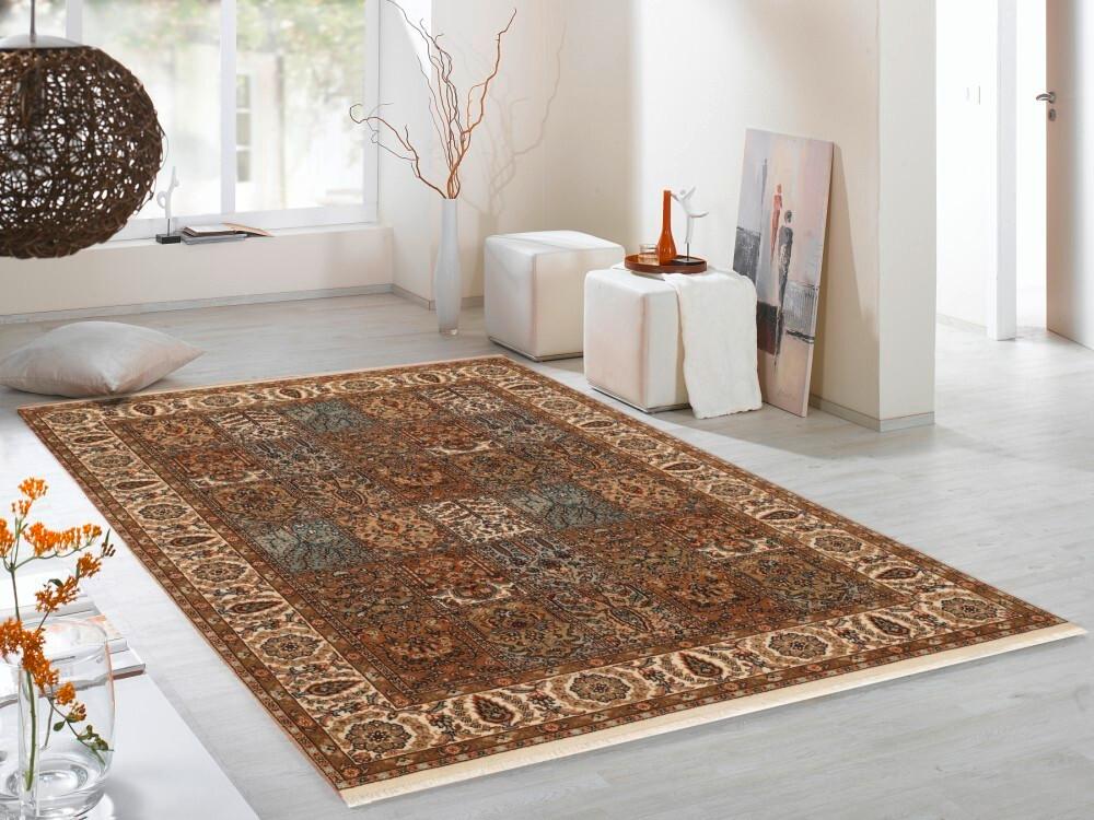 Orientalischer Webteppich Braun/Creme Sarang 140x200 cm - Creme/Braun, Basics, Textil (140/200cm) - Cazaris