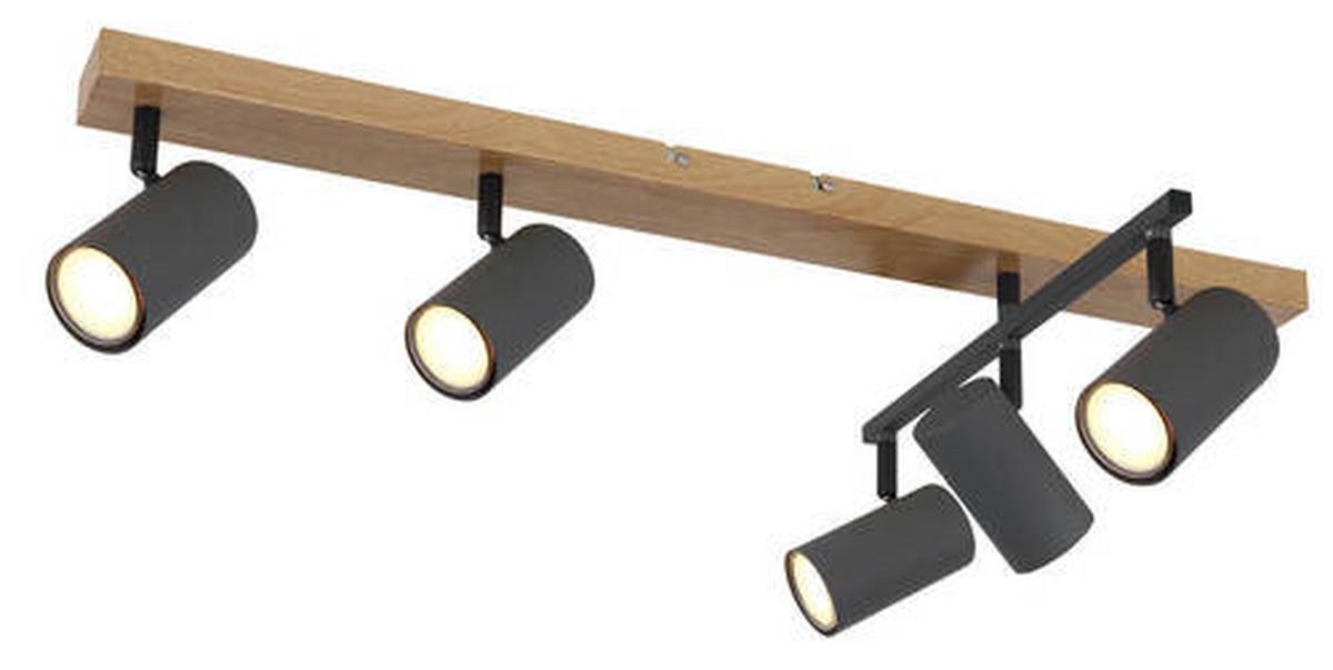 Strahler 5-Flammig verstellbar L: 70 cm - Graphitfarben, Design, Metall (70/35/17cm) - Globo