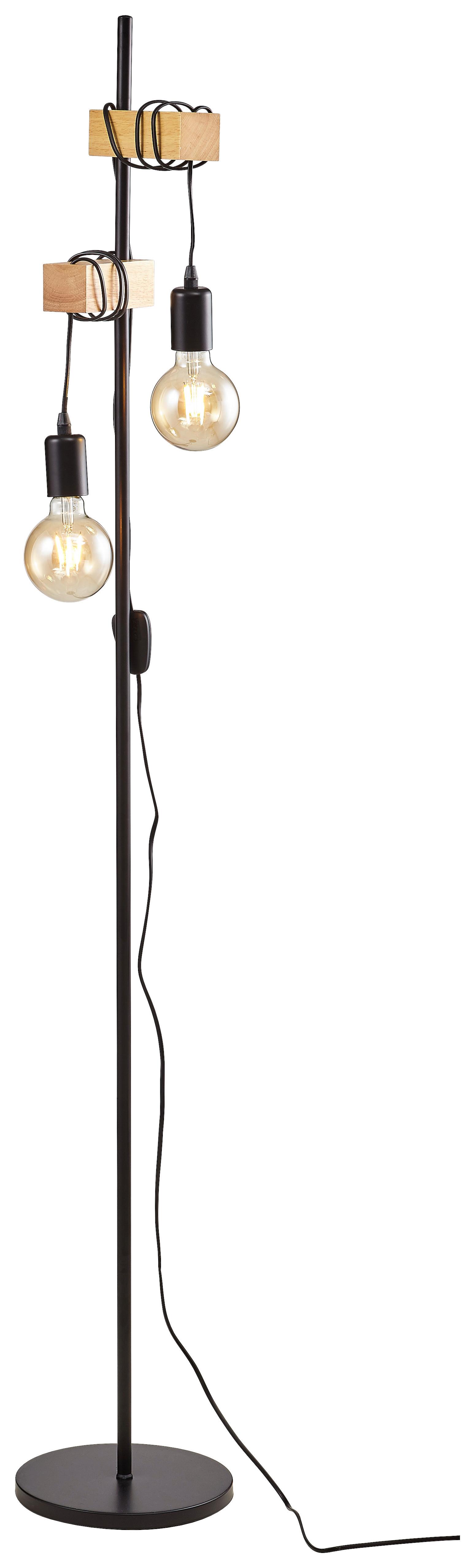 STOJACIA LAMPA TOWNSHEND - hnedá/čierna, Konventionell, kov/drevo (20,5/25/166,5cm) - Eglo