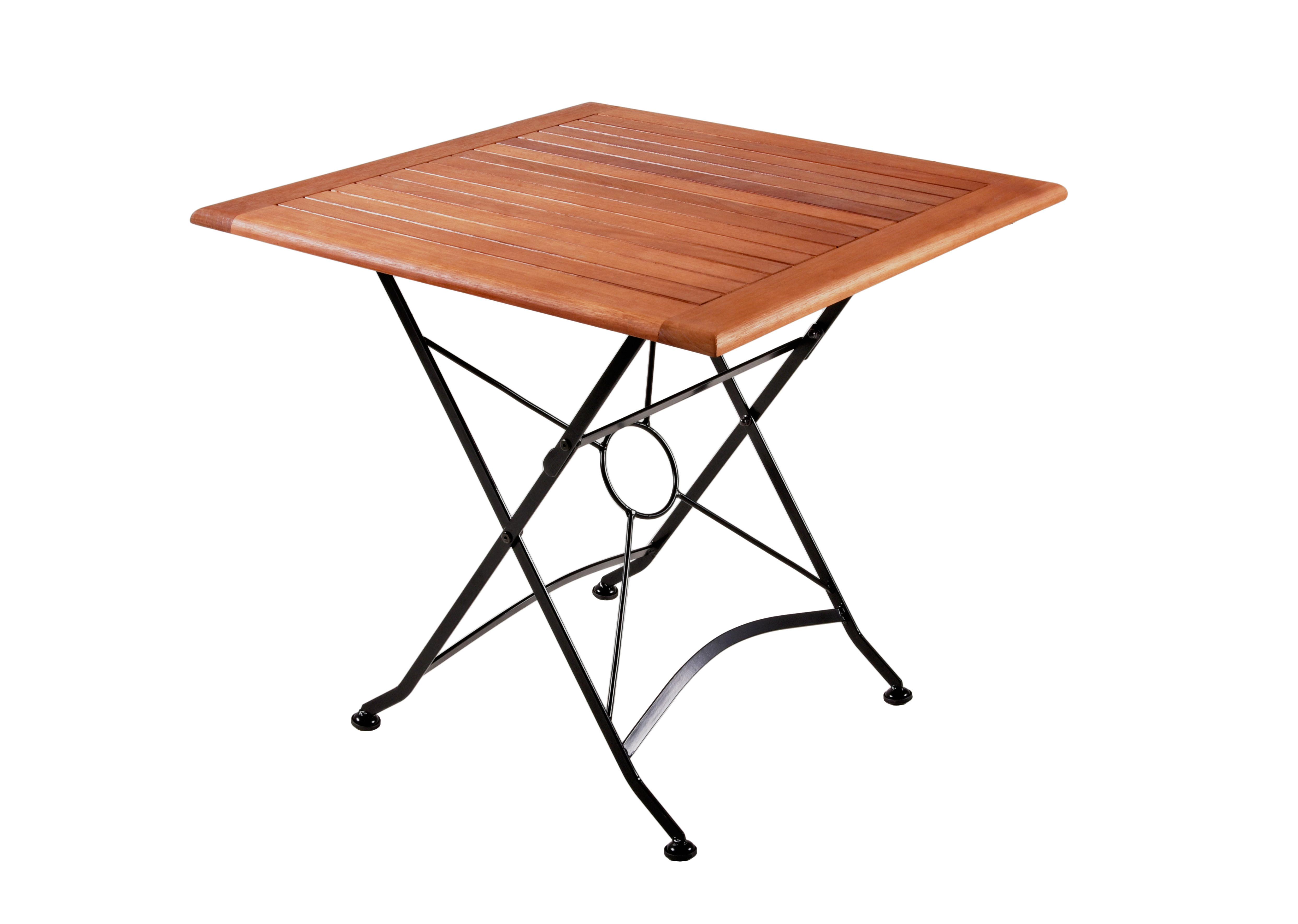 Gartentisch Wien - Schwarz/Braun, Basics, Holz/Metall (80/80/74cm) - Gardenson