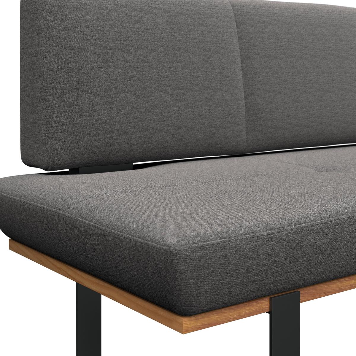 Sitzbank Tristan Webstoff dunkelgrau, B: 170cm - Dunkelgrau/Schwarz, MODERN, Holz/Textil (170/48/90cm) - James Wood