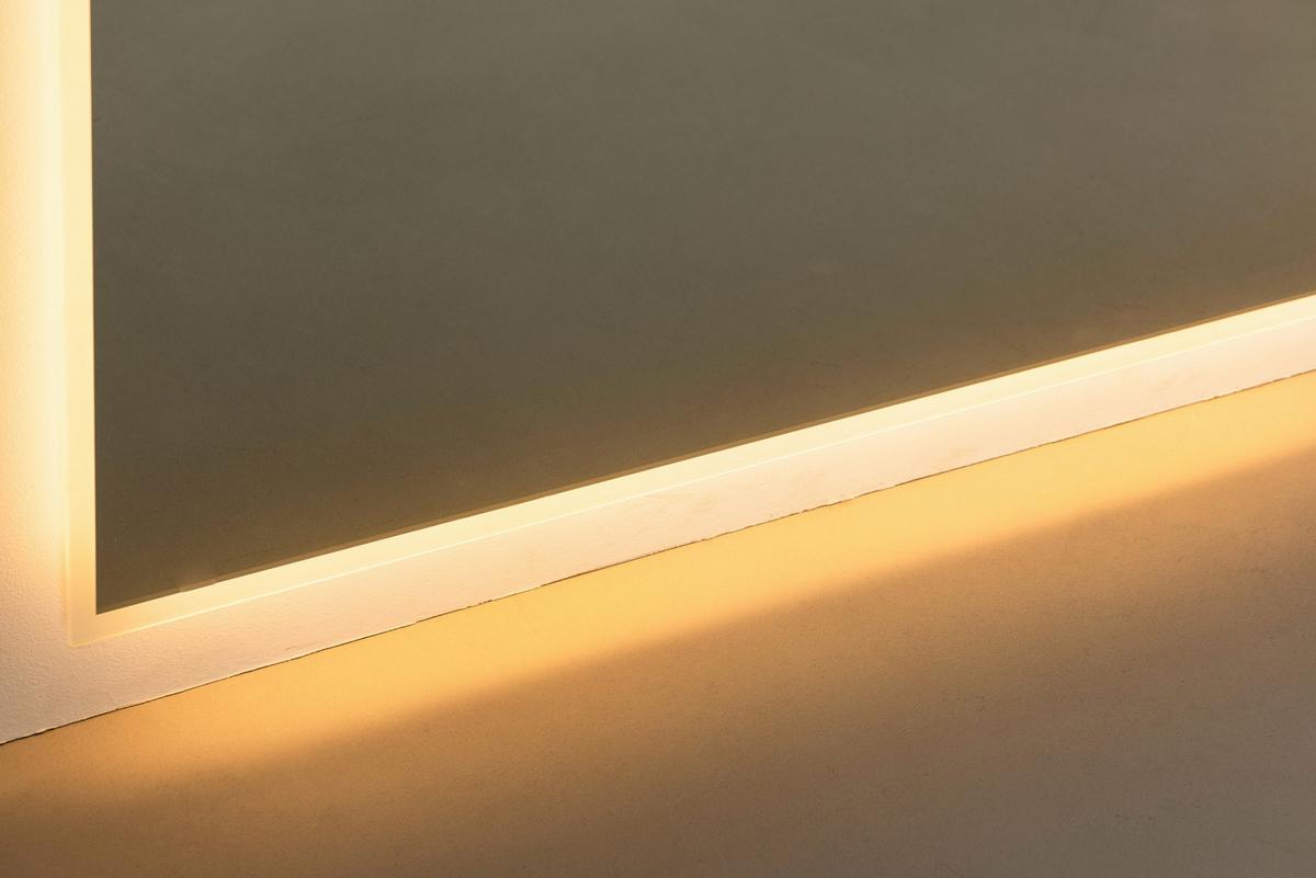 Leuchtspiegel Schwarz B: 100 cm - Schwarz, Basics, Glas/Metall (100/210/3,8cm) - P & B