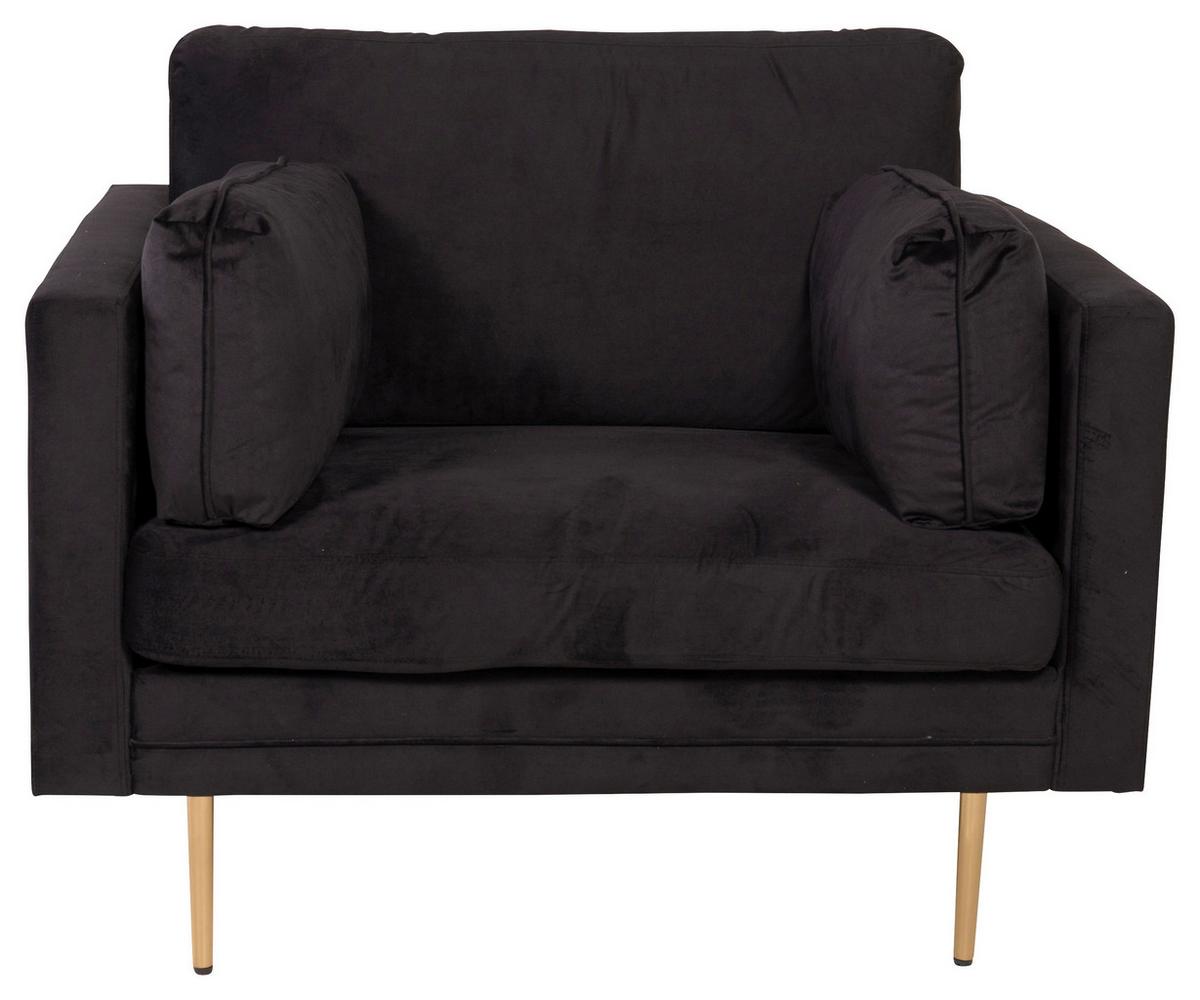 Sessel Boom - Hellbraun/Schwarz, Design, Textil/Metall (110/84/86cm) - Livetastic