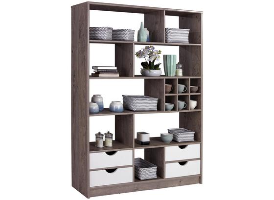 Regál Meggy Megr01 - bílá/tmavě hnědá, Moderní, dřevo (140/184/32cm) Regál Meggy Megr01 - bílá/tmavě hnědá, Moderní, dřevo (140/184/32cm)