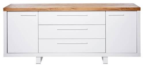 Sideboard 180 cm Scope Sb 180 Weiß Kerneiche Dekor - Eichefarben/Weiß, KONVENTIONELL, Holzwerkstoff (180/75/39,50cm) - Livetastic