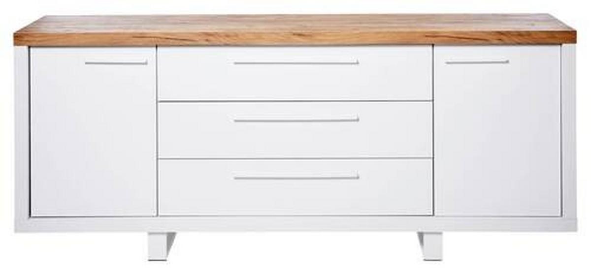 Sideboard 180 cm Scope Sb 180 Weiß Kerneiche Dekor - Eichefarben/Weiß, KONVENTIONELL, Holzwerkstoff (180/75/39,50cm) - Livetastic