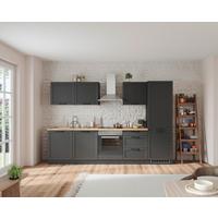 Küchenzeile Meran ohne Geräte B: 300 cm Grau/Eiche Dekor - Eiche Wotan/Grau, LIFESTYLE, Holzwerkstoff (300cm) - Held