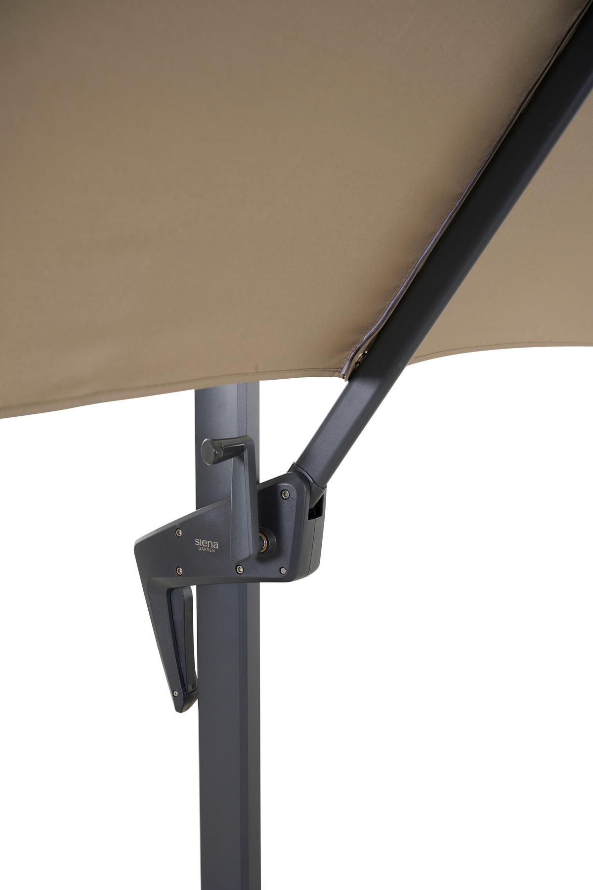 Ampelschirm Bl: 300x300 cm Mit Schirmständer Anthrazit/Taupe - Taupe/Anthrazit, MODERN, Textil/Metall (250/250cm) - Siena Garden