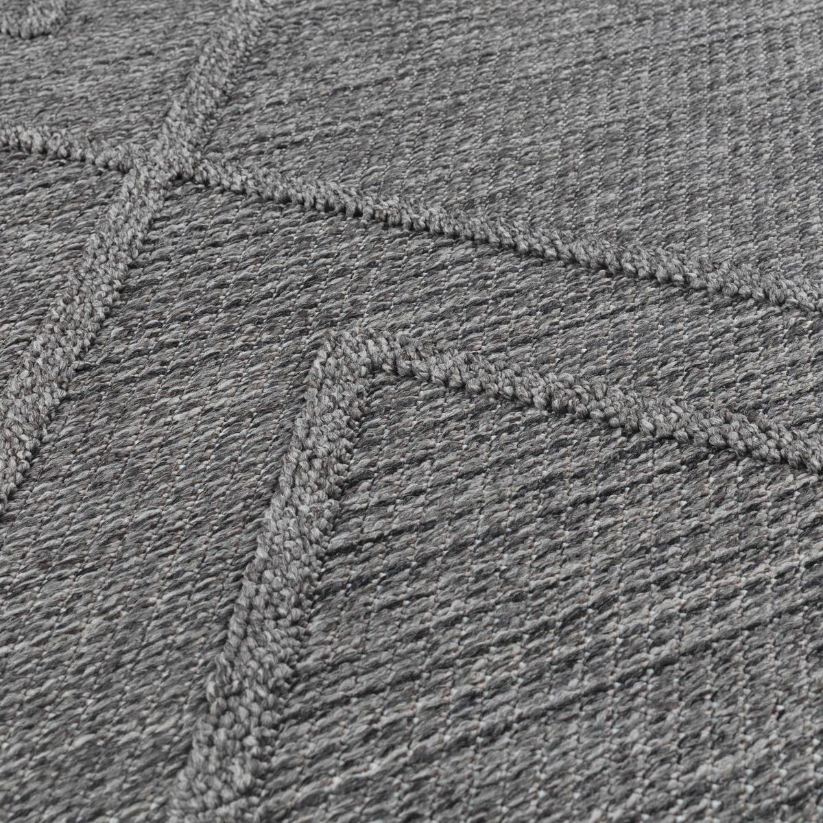 Outdoorteppich Patara - Grau, Design, Textil (80/150cm) - Novel
