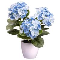 Kunstpflanze Blühpflanzen Blau/Grün, 32 cm - Blau/Grün, Design, Kunststoff (32cm) - P & B