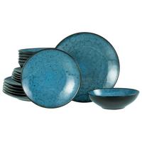 Tafelservice Capri Blau, Schwarz 18--Teilig - Blau/Schwarz, Basics, Keramik - Creatable