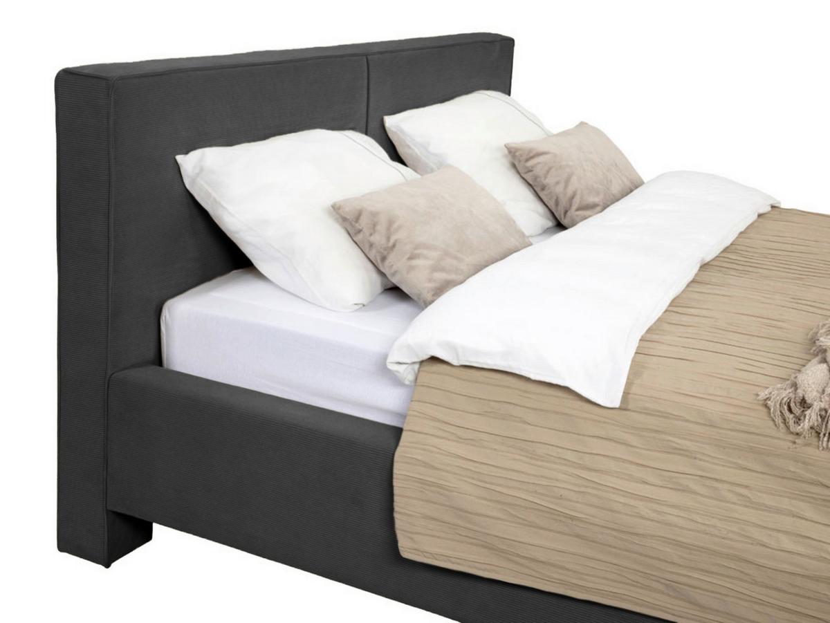 POLSTERBETT Fiora Anthrazit 180x200 - Eichefarben/Anthrazit, MODERN, Holz/Textil (180/200cm) - MID.YOU