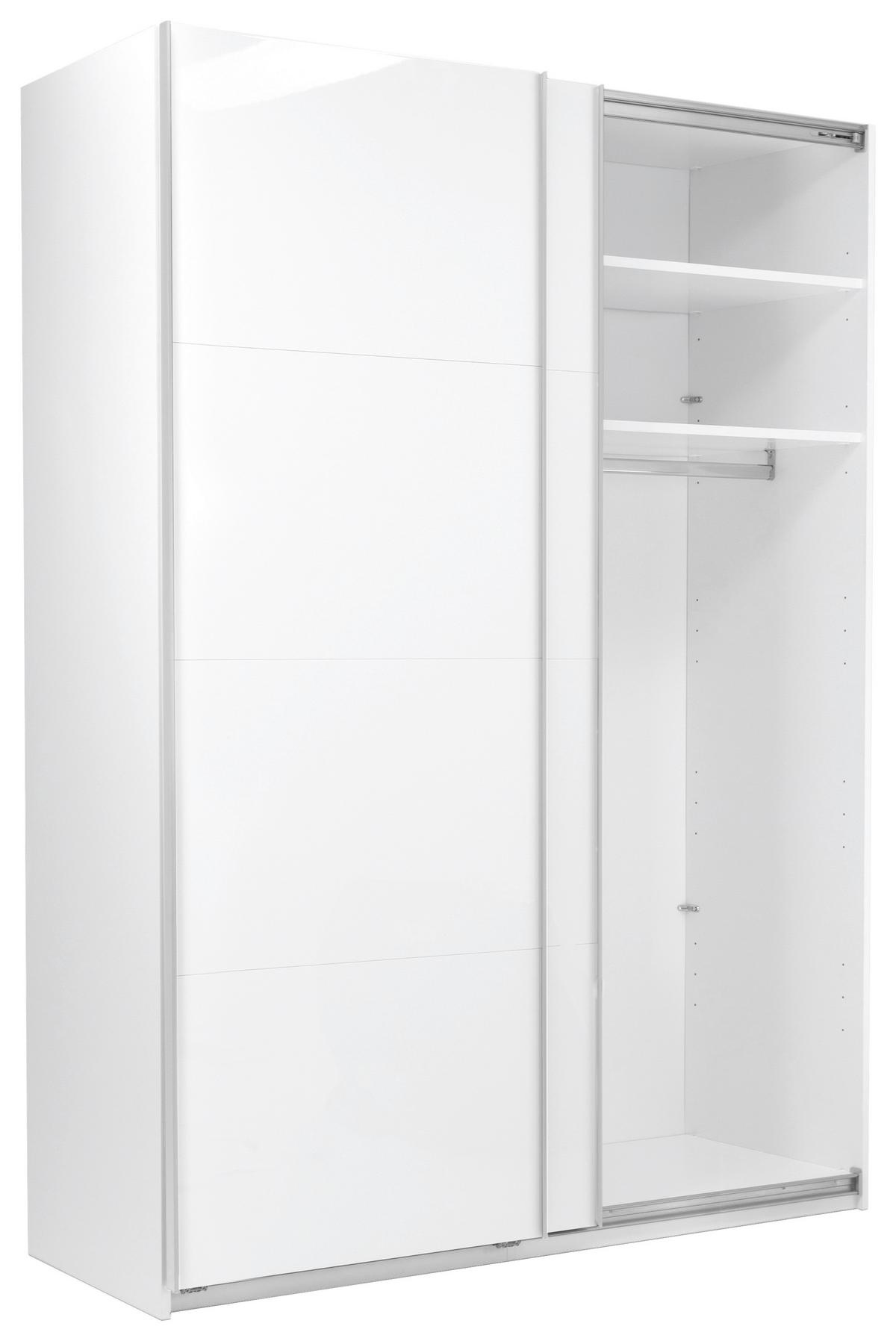 SCHIEBETÜRENSCHRANK Viva Weiß Hochglanz B: 150cm - Weiß Hochglanz/Weiß, MODERN, Holzwerkstoff (150/210/62cm) - P & B
