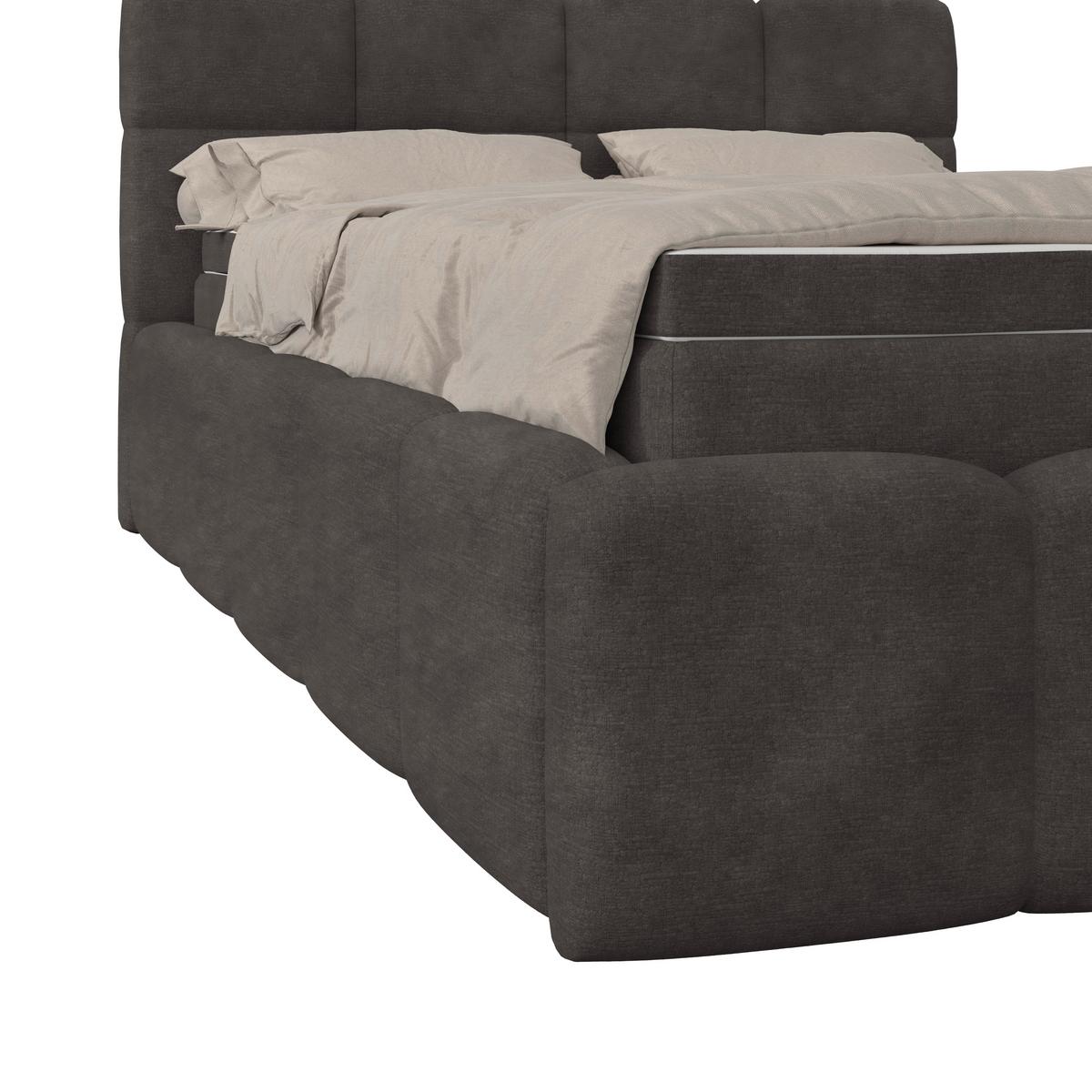 Polsterbett Noe Anthrazit 140x200 cm - Anthrazit/Schwarz, Trend, Textil/Metall (140/200cm)