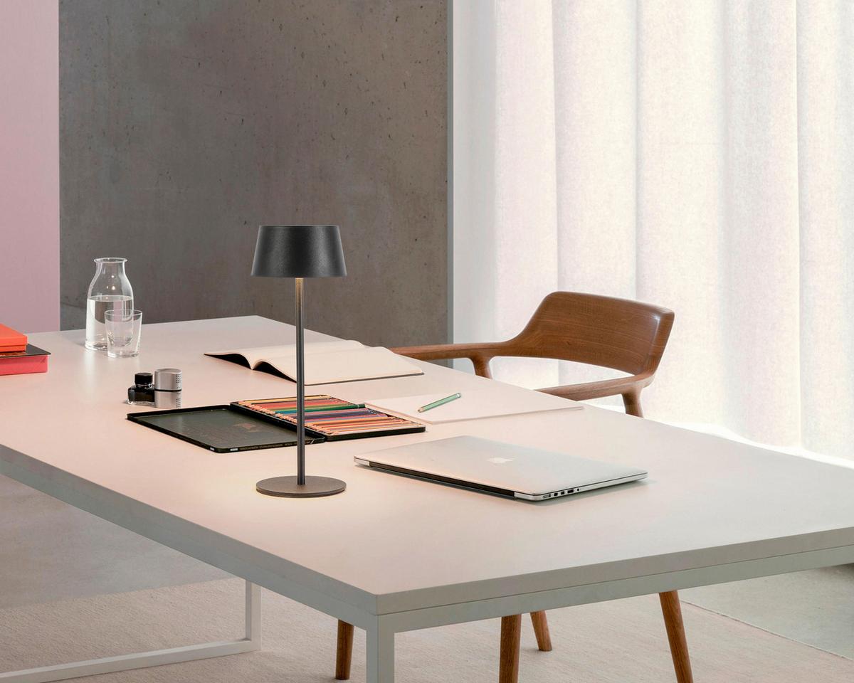 STOLNÍ LAMPA NA BATERIE LITZI - černá, Moderní, kov/plast (11,6/31,3cm) - Modern Living