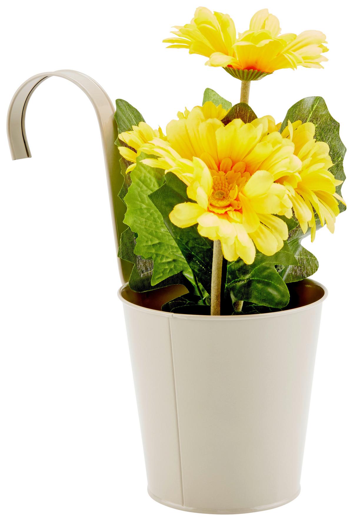 Kaspó Caro - világosszürke/bézs, Basics, fém (13,5/26,5cm) - Ondega