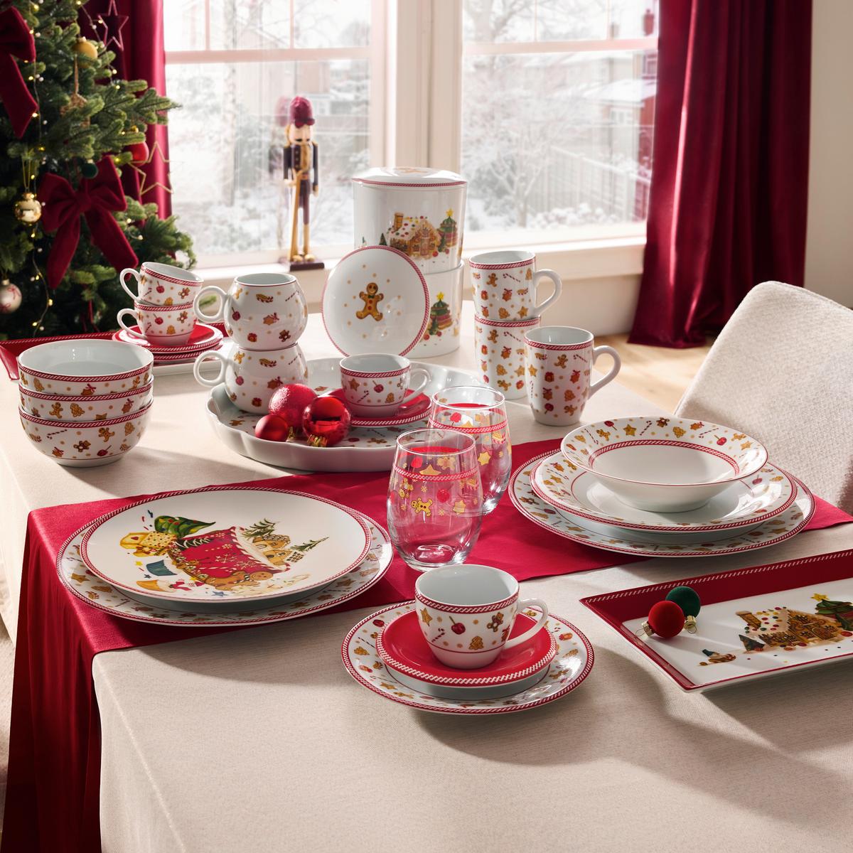 Miska na müsli XMAS - GINGER - bílá/červená, Konvenční, keramika (15/6,6cm) - Mömax