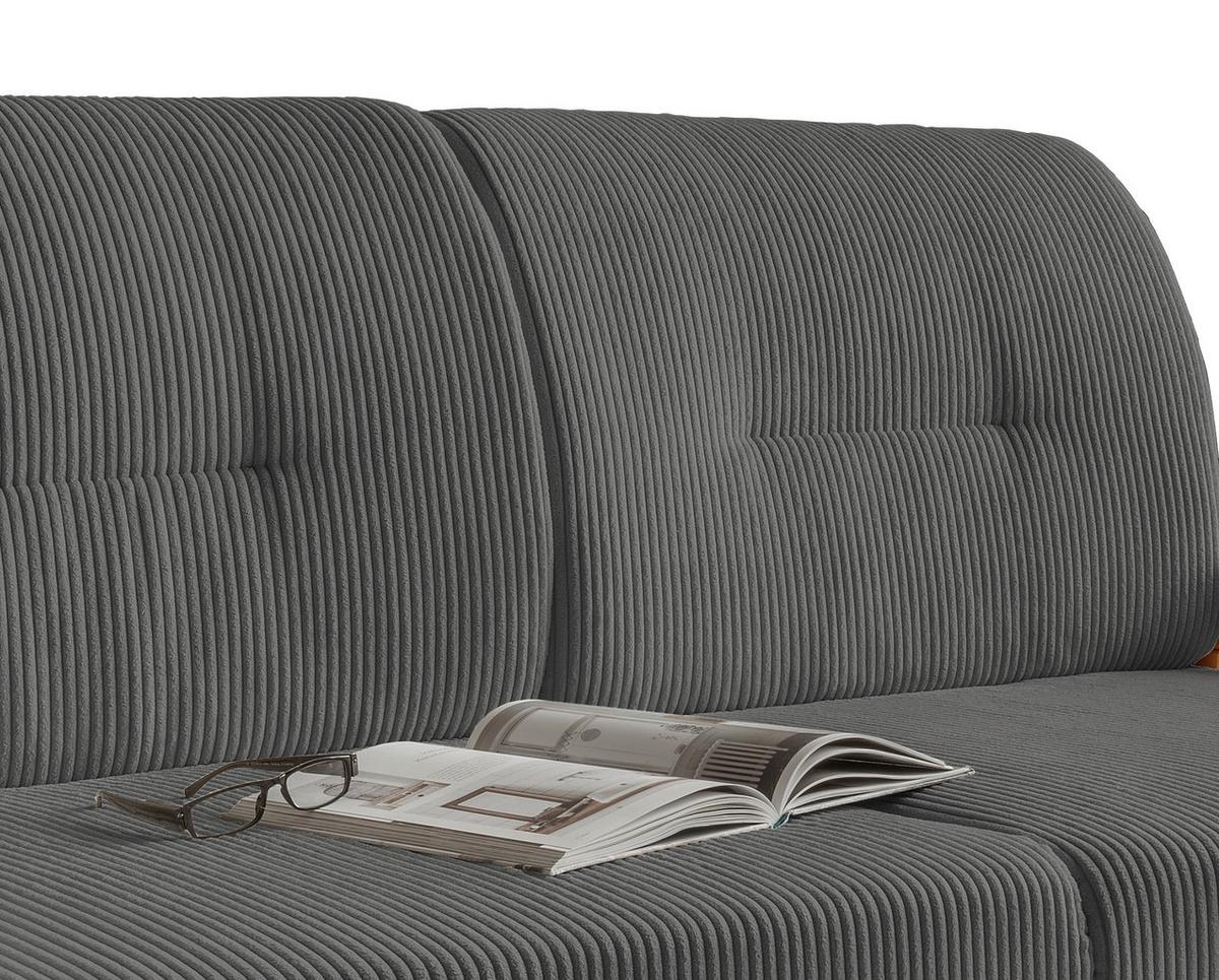 2-Sitzer-Sofa Mit Schlaffunktion Camino B:154 cm - Nussbaumfarben/Grau, MODERN, Holz/Textil (154/88/90cm) - Livetastic