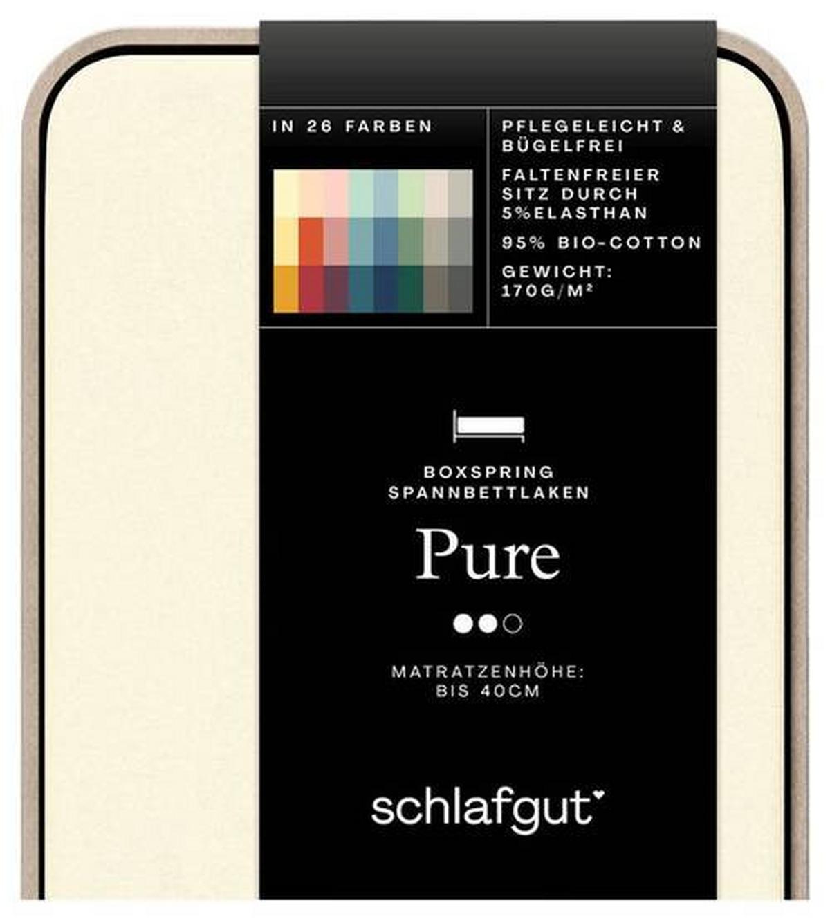 Boxspring-spannleintuch Pure Boxspring - Hellgelb, Basics, Textil (140-160/200-220cm) - Schlafgut