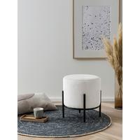 Hocker Schwarz, Beige B: 35 Cm - Beige/Schwarz, MODERN, Textil (35/38/35cm) - Livetastic