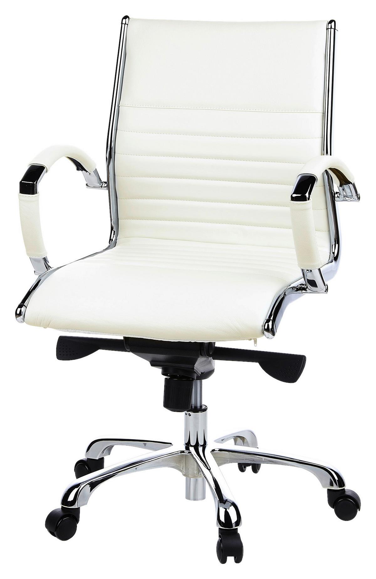 Drehstuhl Parma 10 Cremefarben - Chromfarben/Creme, MODERN, Leder/Kunststoff (60/111/50cm) - MID.YOU