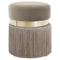 Hocker Rebecca 925 Goldfarben/Taupe B: 38 cm - Taupe/Goldfarben, Design, Kunststoff/Textil (38/45/38cm) - Kayoom