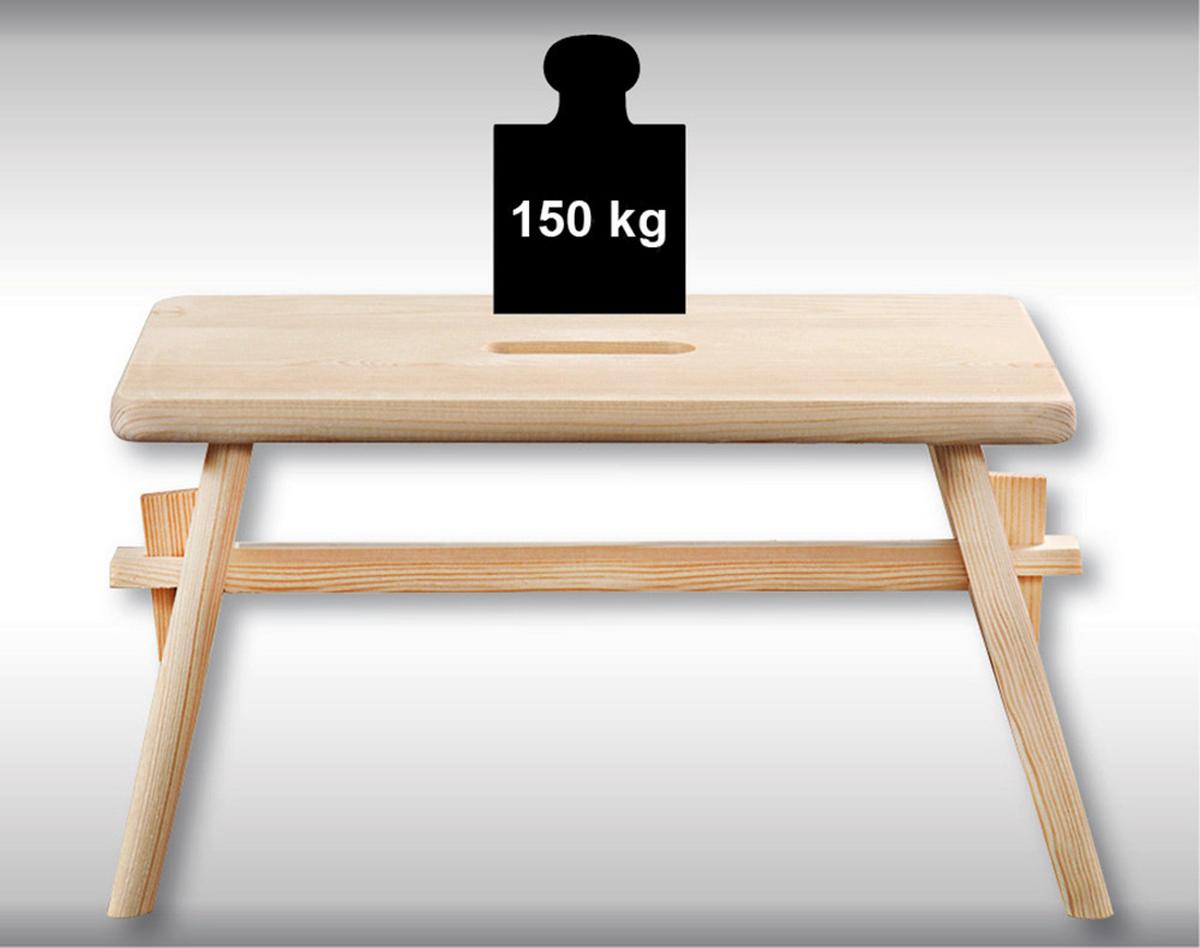Tritthocker Kieferfarben B: 42 cm - Kieferfarben, Basics, Holz (42/20.5/21,5cm) - Kesper