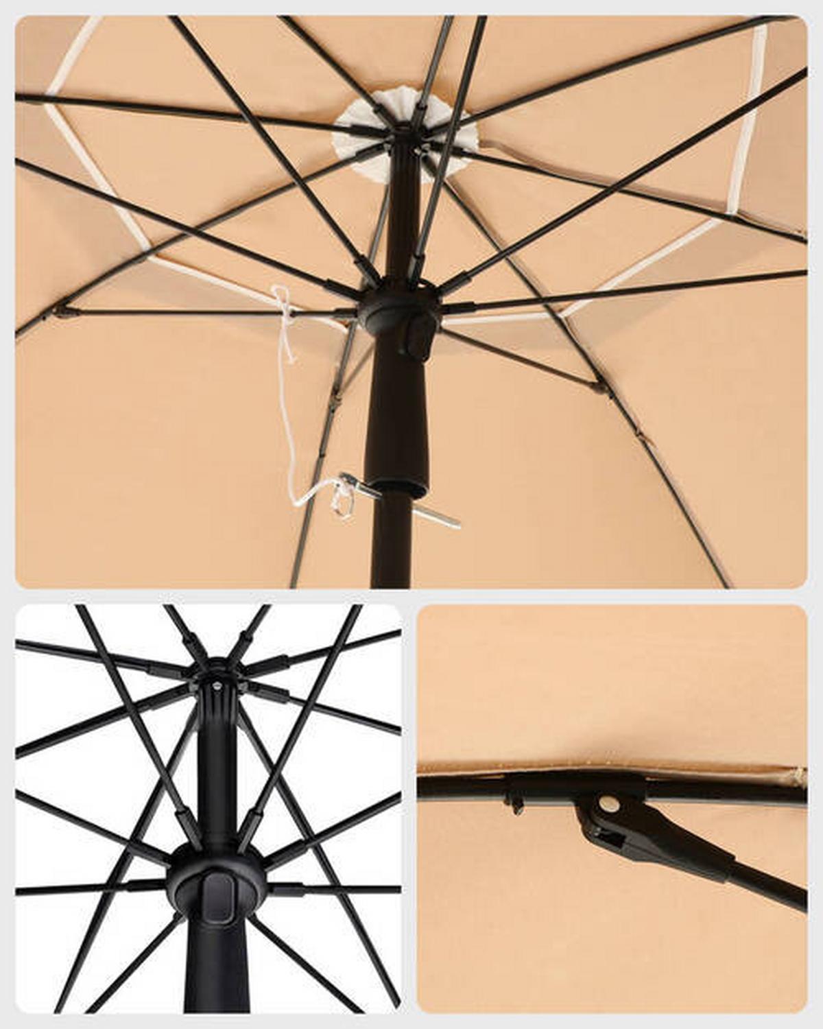 Sonnenschirm Taupe Schwarz Bxl: 160x160 Cm - Taupe/Schwarz, Basics, Textil/Metall (160/160cm) - Modante