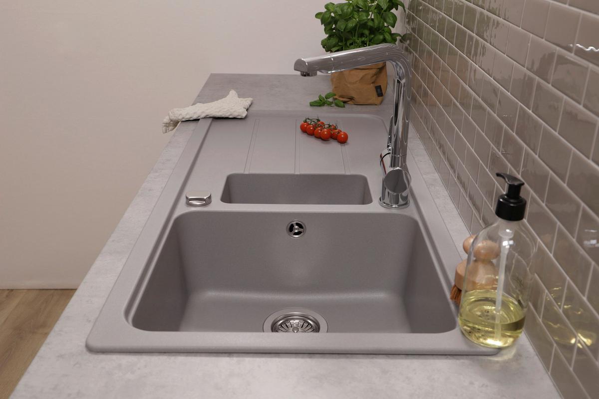 Spüle Austin Grau B: 100 cm - Grau, Design, Stein (100/20/50cm) - Respekta