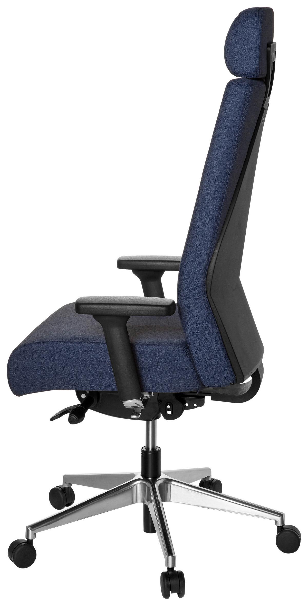 Drehstuhl Pro-Tec Xxl Dunkelblau - Alufarben/Schwarz, MODERN, Kunststoff/Textil (59/138/49cm) - MID.YOU