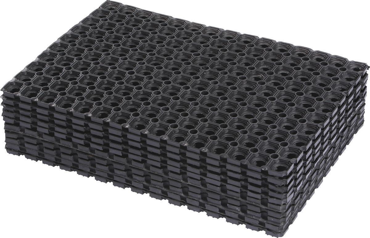 Fußmatte Alexander 40x60 Cm Gummi Rutschfest - Schwarz, KONVENTIONELL, Kunststoff (40/60cm) - Ondega
