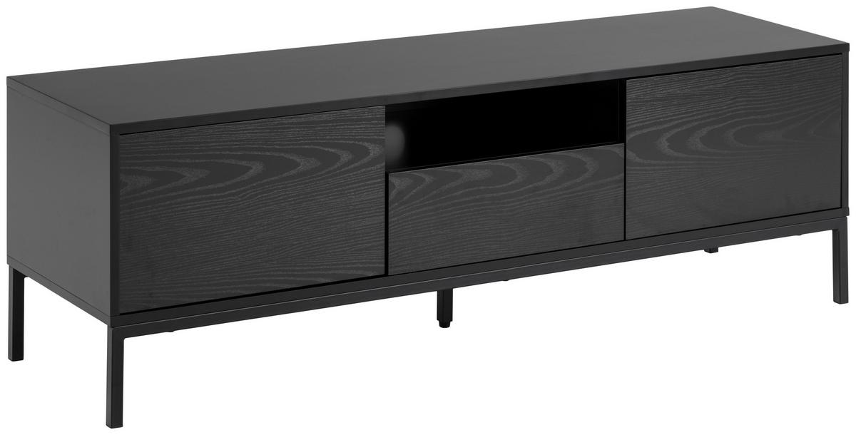 Tv-szekrény Seaford 140/45cm - fekete, Trend, faalapú anyag/fém (140/45/40cm) - MID.YOU