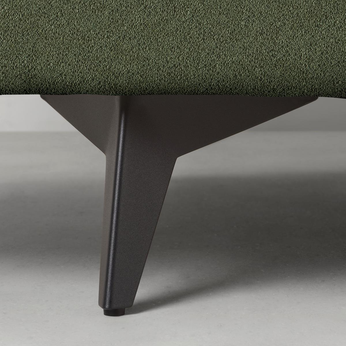 Rohová sedačka AXEL, pravá, olivově zelená žinylka - černá/olivově zelená, Moderní, kov/textil (291/250cm) - Mömax