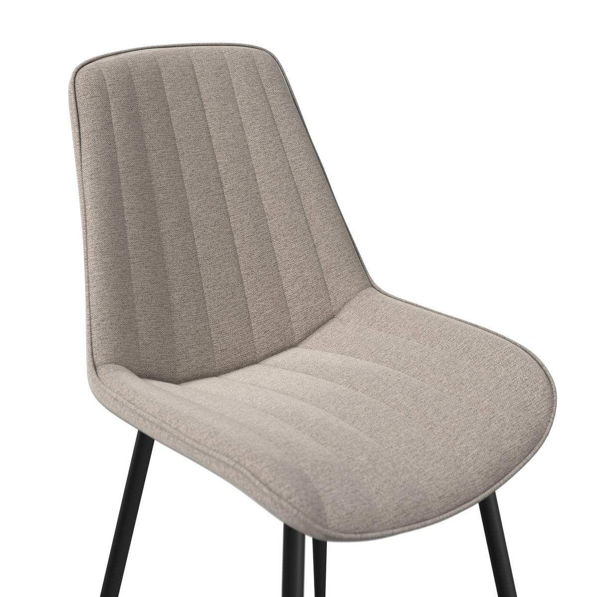 Jídelní set Eolona, 120cm - černá/krémová, Moderní, kov/kompozitní dřevo (120/76/120cm) - Bessagi Home