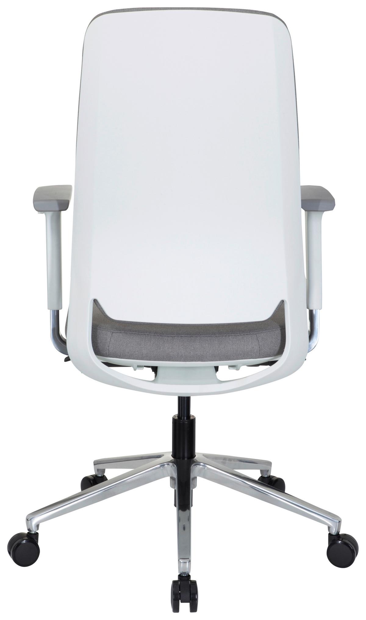 Drehstuhl Chiaro T4 White Armstützen Grau/weiß Bis 110kg - Weiß/Grau, MODERN, Kunststoff/Textil (56/131/67cm) - MID.YOU