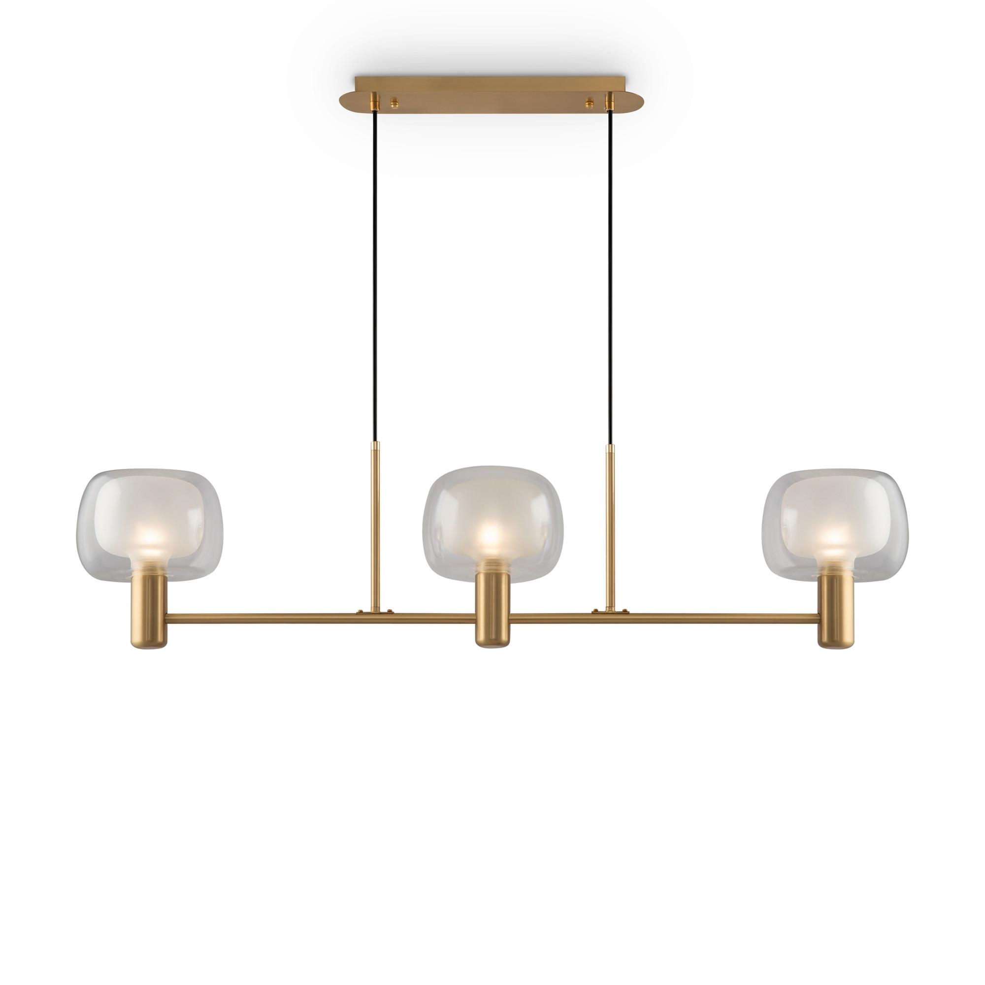 Pendelleuchte Vision - Transparent/Goldfarben, Trend, Glas/Metall (104/18/26cm) - MAYTONI