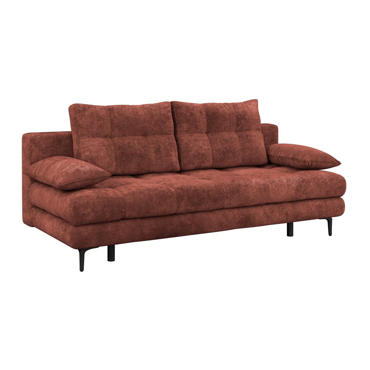 Schlafsofa Perla Rot B: 203 Cm - Bordeaux/Schwarz, KONVENTIONELL, Textil (203/94/96cm)