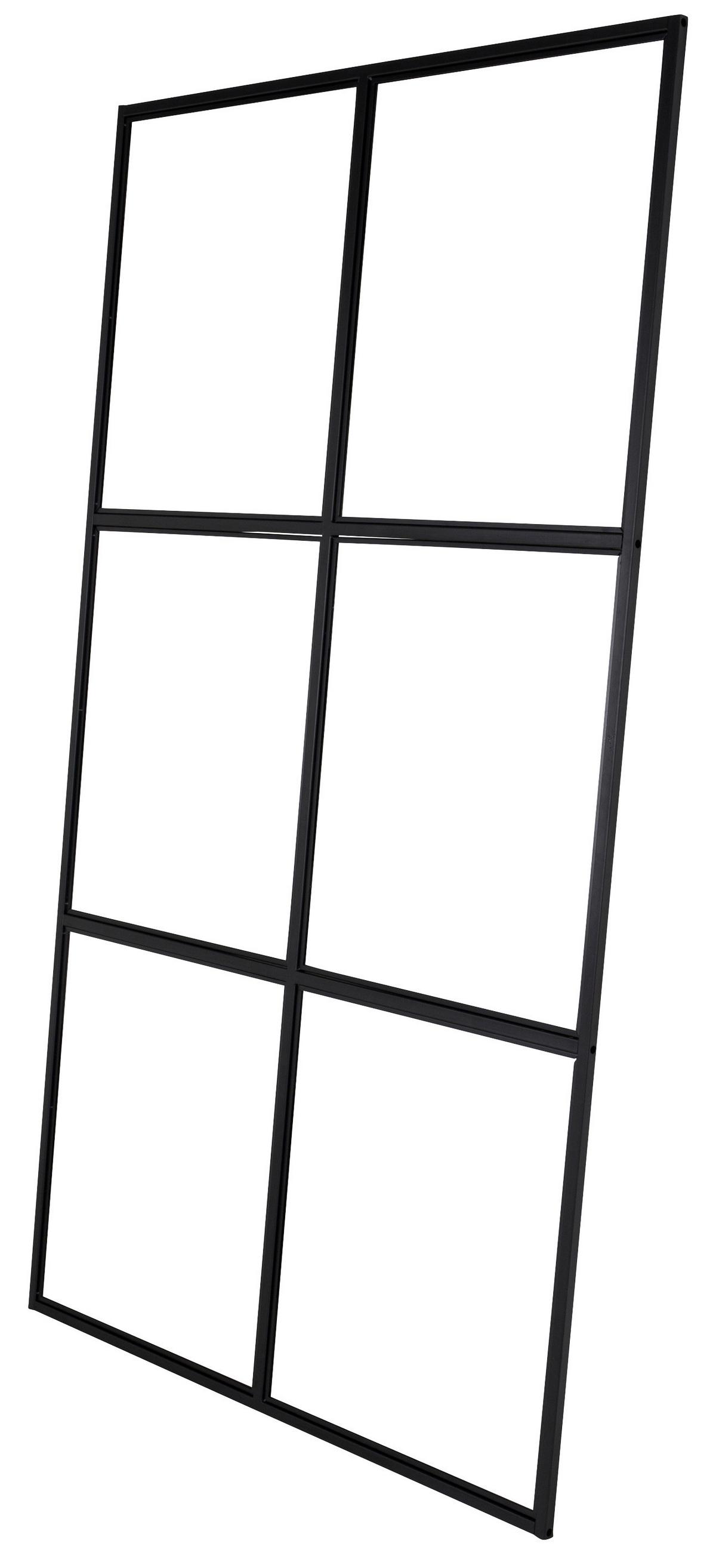 Trennwand Leif Schwarz B: 120 cm - Schwarz, MODERN, Glas/Metall (120/210/2cm) - P & B