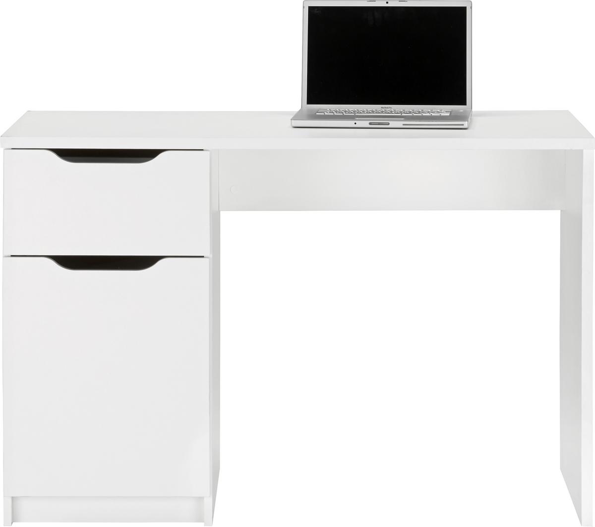 Schreibtisch mit Stauraum B: 115cm H 76cm Westphalen, Weiß - Weiß, KONVENTIONELL, Holzwerkstoff (115/55/76cm) - MID.YOU