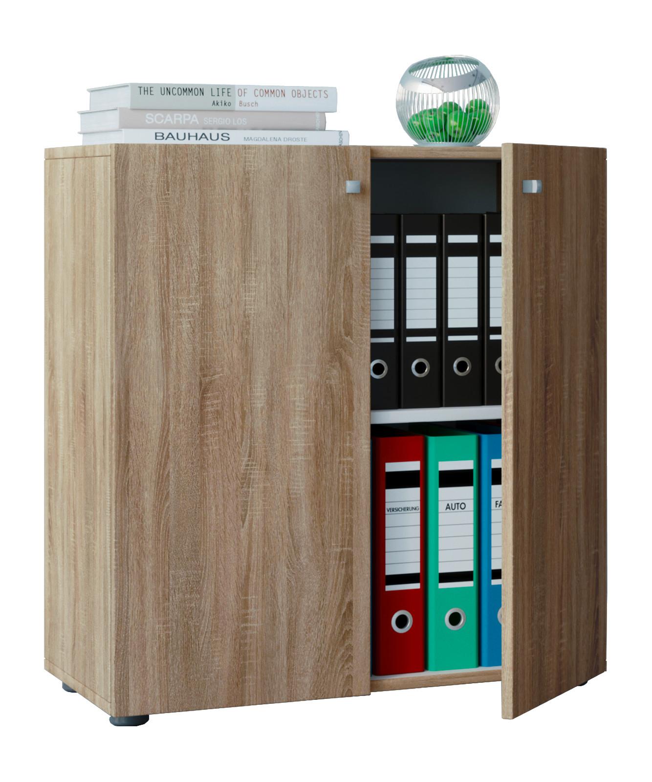 Aktenschrank Vandol Mini Eiche Dekor B: 70 cm - Eichefarben, Basics, Holzwerkstoff (70/74/39cm) - MID.YOU