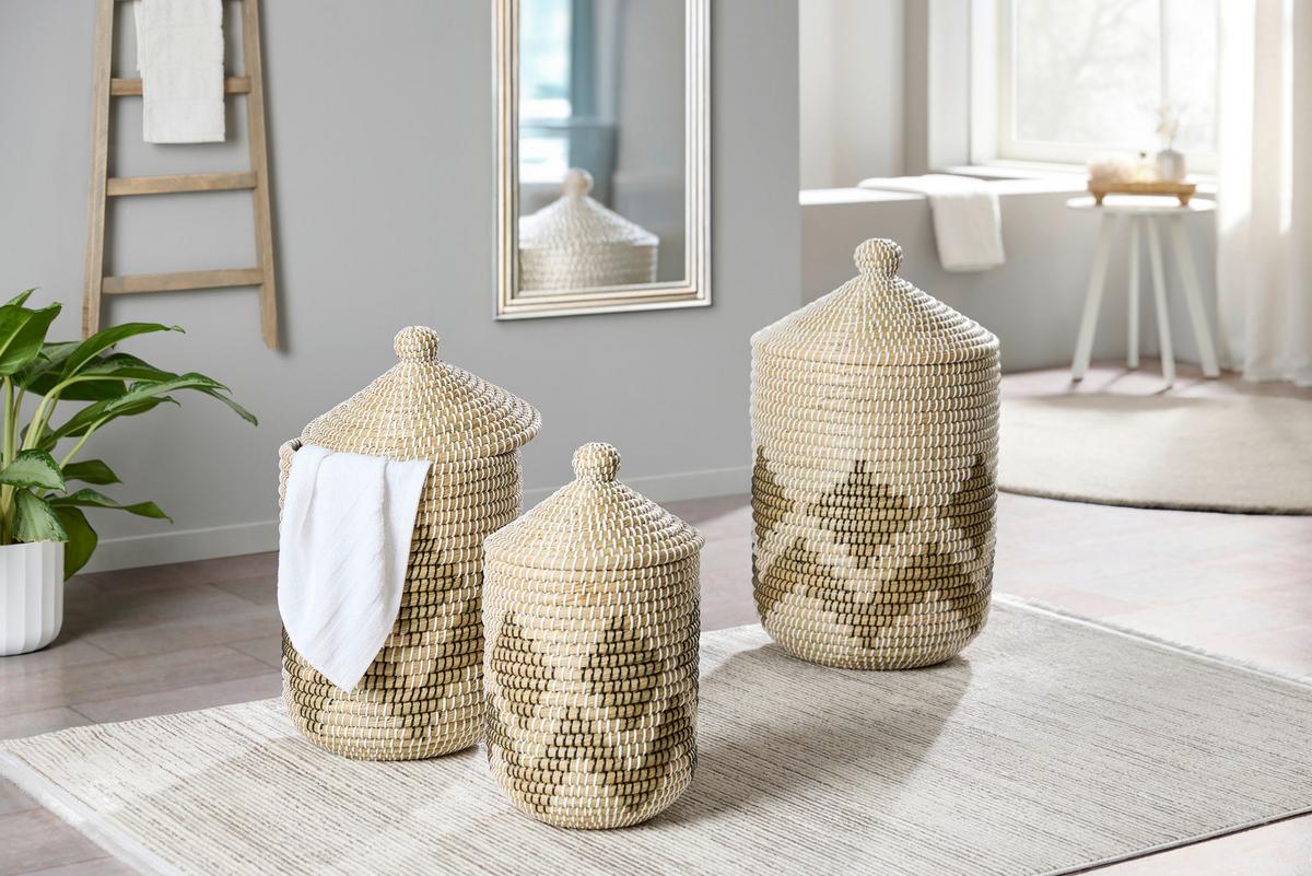 Ruháskosár Kaisa - natúr színű, Konventionell, természetes anyagok (38/66/25cm) - James Wood