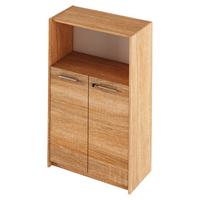 Komoda AUREL - barvy dubu/barvy hliníku, Moderní, kompozitní dřevo/plast (70/112/35cm)
