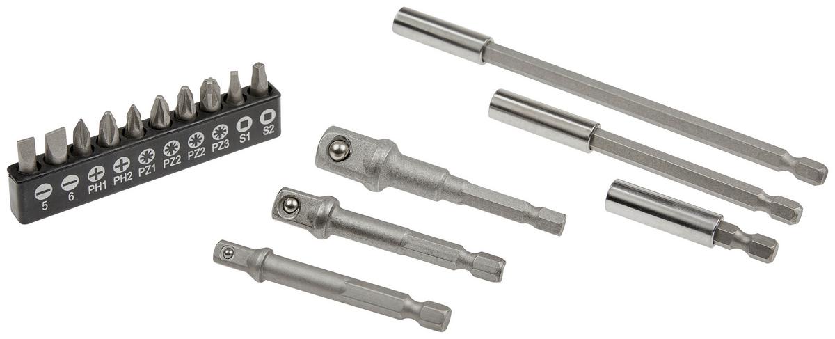 Bohrfutter-Adapter Satz 16--Teilig. Metall - Basics, Metall (21,5/13,5/2cm)