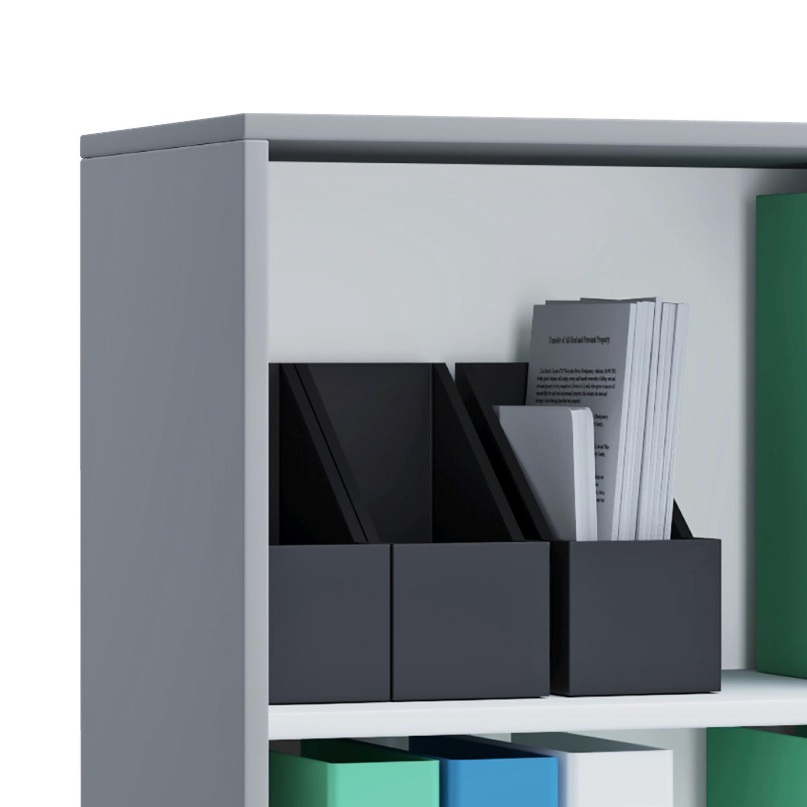 Aktenregal Lona L Grau B: 70 cm - Schwarz/Grau, Basics, Holzwerkstoff (70/74/37cm) - MID.YOU