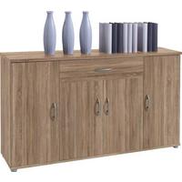 Kommode 118 cm Lilly Eiche Dekor - Eichefarben/Silberfarben, KONVENTIONELL, Holzwerkstoff (118/70/30cm) - Carryhome