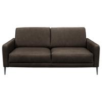 2-Sitzer-Sofa Spring, Fango B: 157 cm - Fango/Schwarzchrom, Design, Leder (157/85/92cm) - Livetastic