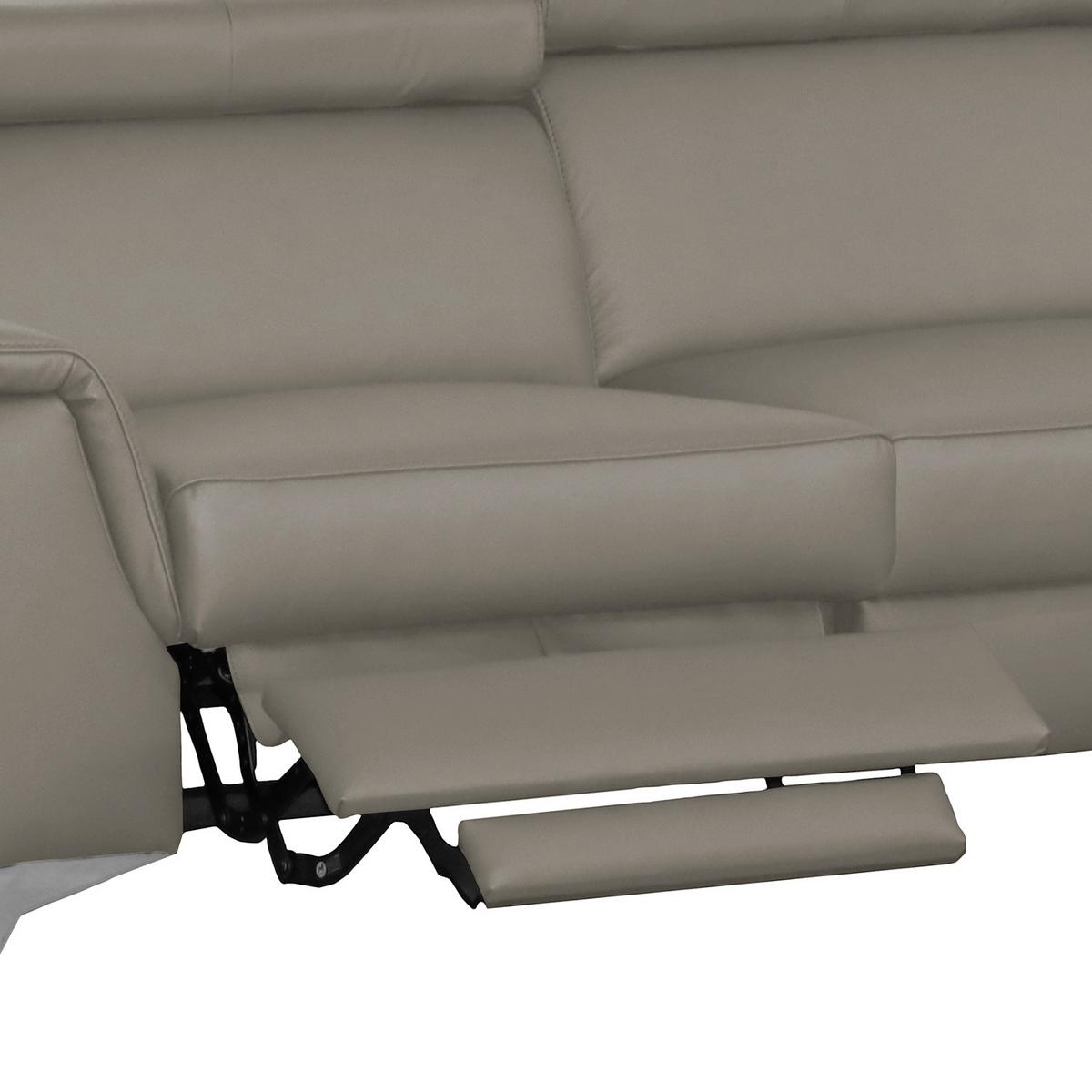 Ecksofa Lince Schlammfarben S: 257x197 Cm - Chromfarben/Schlammfarben, Design, Leder/Textil (257/197cm) - Livetastic