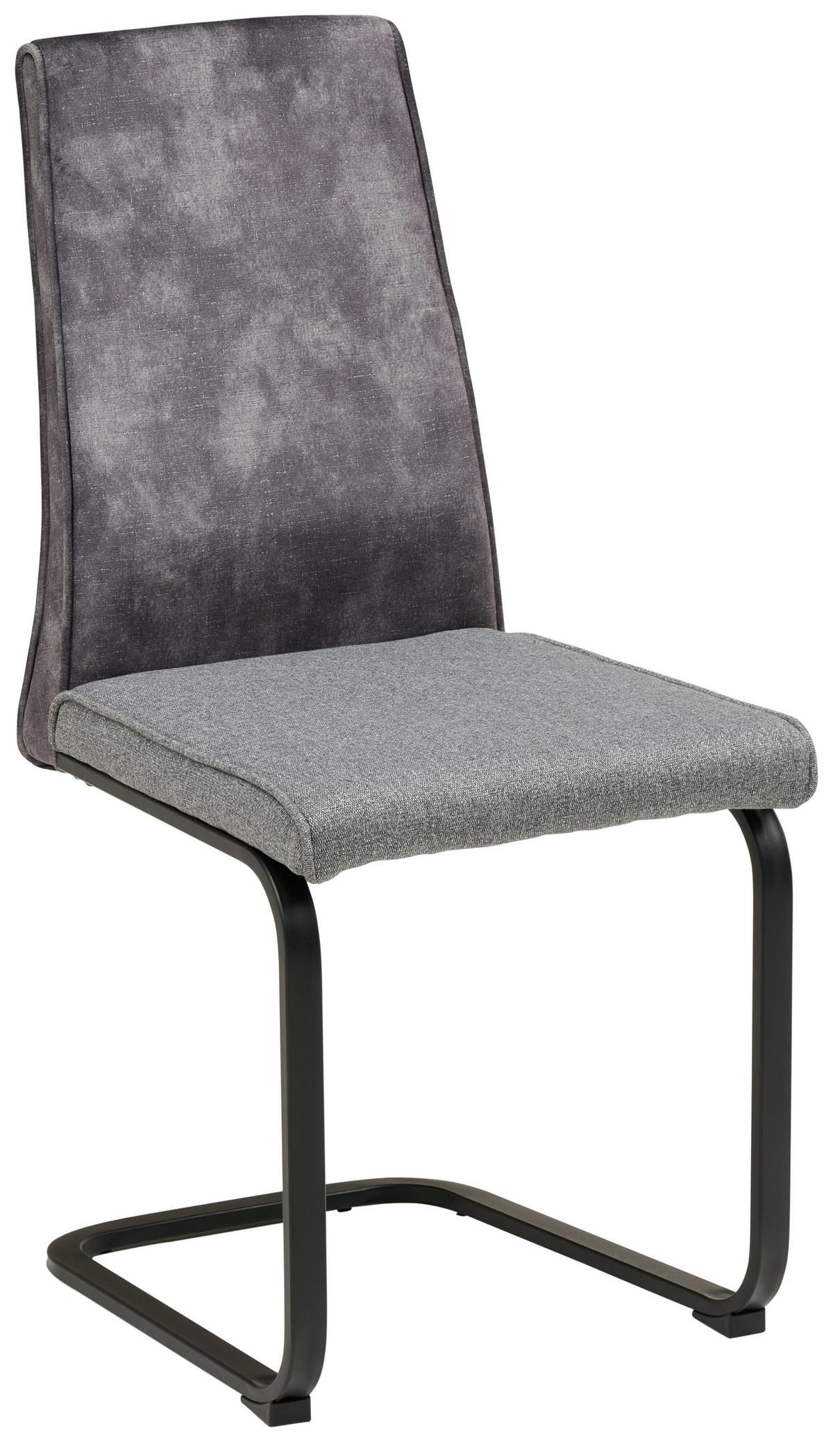 Schwingstuhl Rab Dunkelgrau Eisen Schwarz, B: 46 Cm - Dunkelgrau/Schwarz, KONVENTIONELL, Holz/Textil (46/94/62cm) - MID.YOU