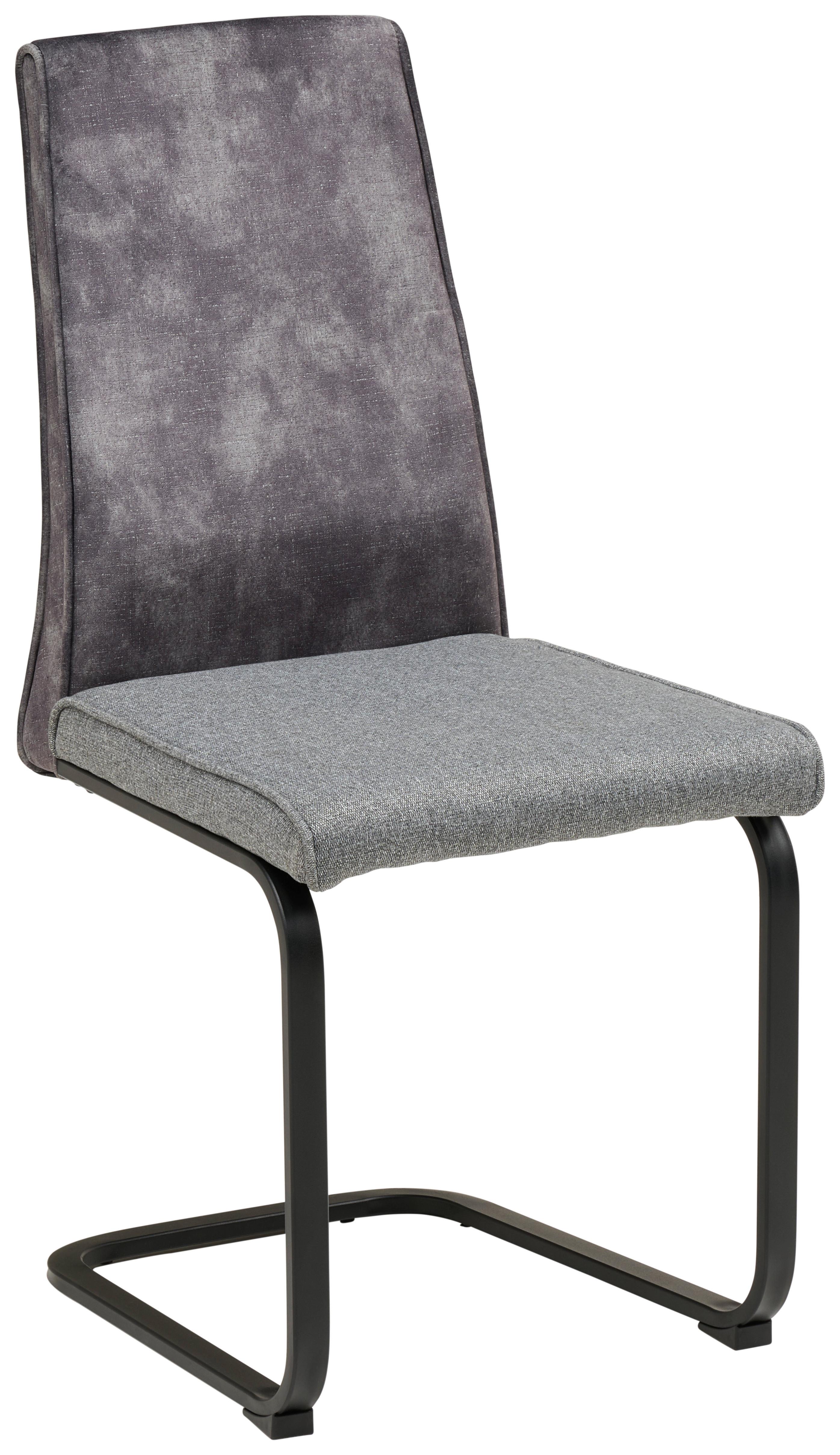 Schwingstuhl Rab Dunkelgrau Eisen Schwarz, B: 46 cm